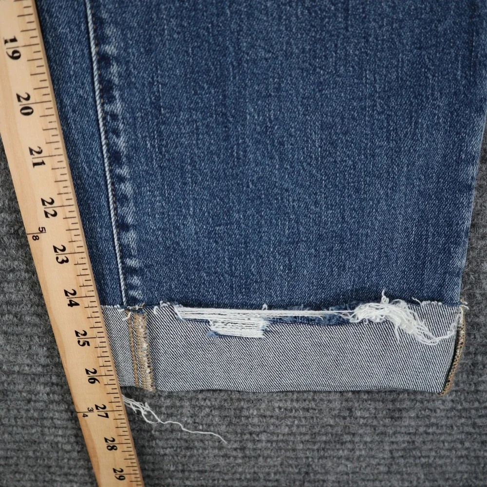 BKE Andi Cropped Straight Jeans Womens 29 Distressed Raw Hem Casual Wear